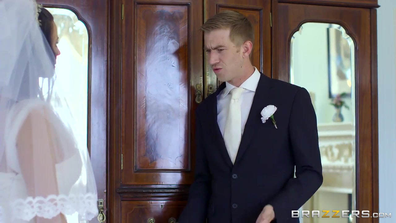 Sexy dark haired bride fucks her husband Danny with pleasure